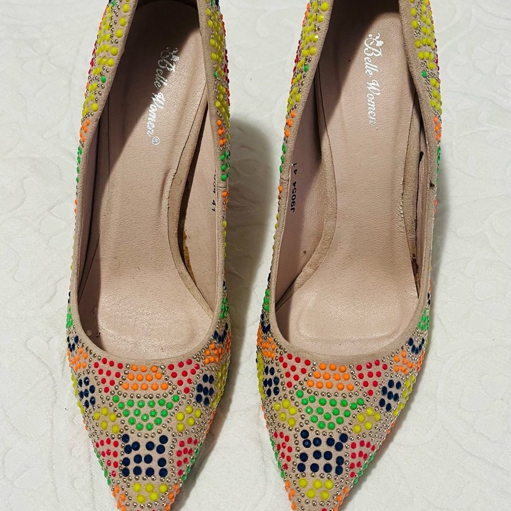 Colorful Embellished Heels